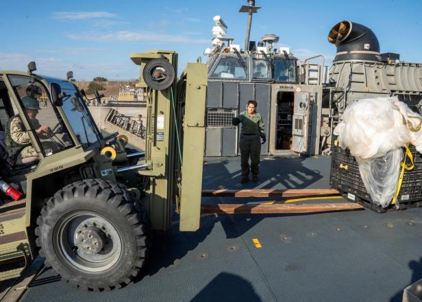 U.S. Navy participates in recovery of balloon shot down off the coast of South Carolina