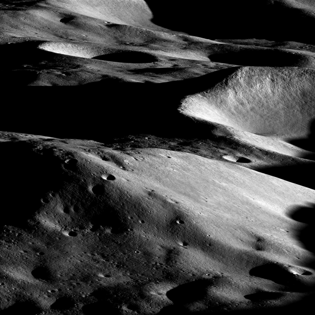 Spectacular closeup showing lunar surface in detail