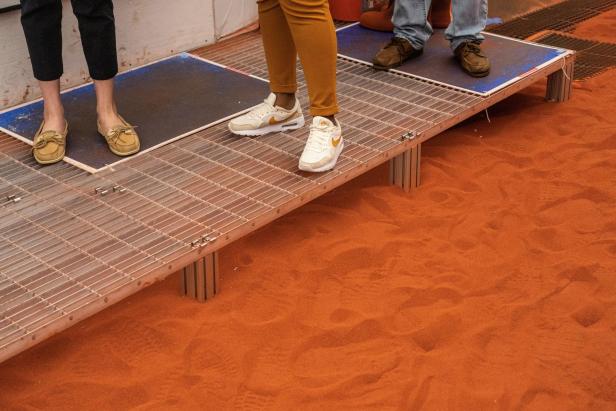 Media tour of NASA's simulated Mars habitat at the agency's Johnson Space Center in Houston