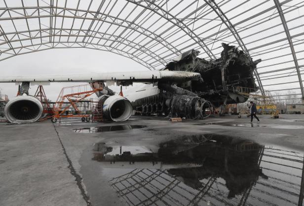 The world's largest plane Antonov An-225 Mriya that was destroyed during the Russian invasion