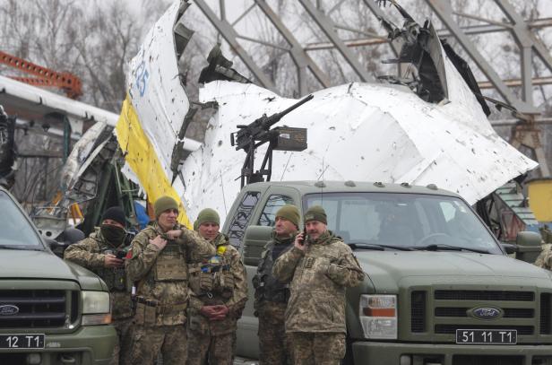 Ten pick-up trucks handed over to mobile anti-drone units at Hostomel Airfield near Kyiv