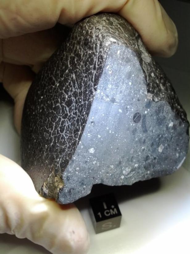 Der Meteorit Black Beauty wurde in Afrika gefunden. Er stammt vom Mars