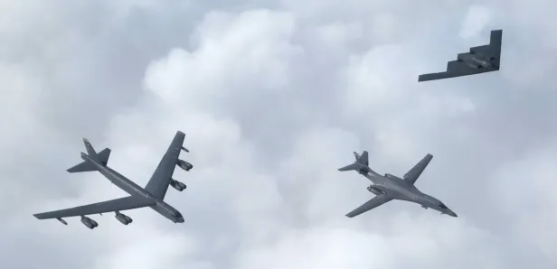 Das Bomber-Trio B-52, B-1 und B-2 (v.l.n.r.).