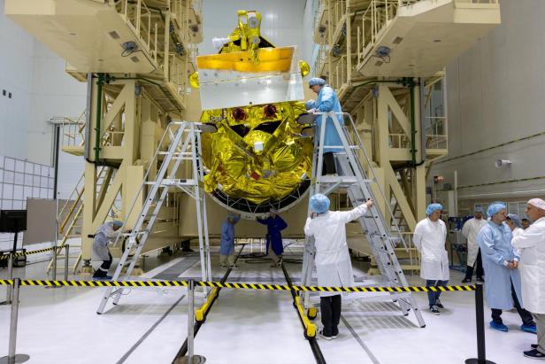 Preparations ahead of the launch of Luna-25 lunar lander at Vostochny Cosmodrome