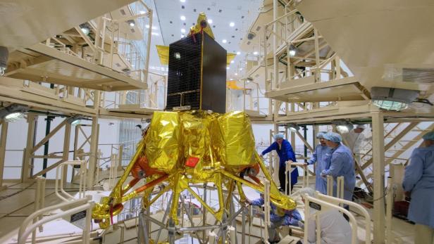 Preparations ahead of the launch of Luna-25 lunar lander at Vostochny Cosmodrome