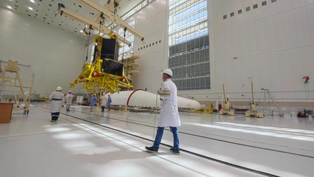 Preparations ahead of the launch of Luna-25 lunar lander at Vostochny Cosmodrome