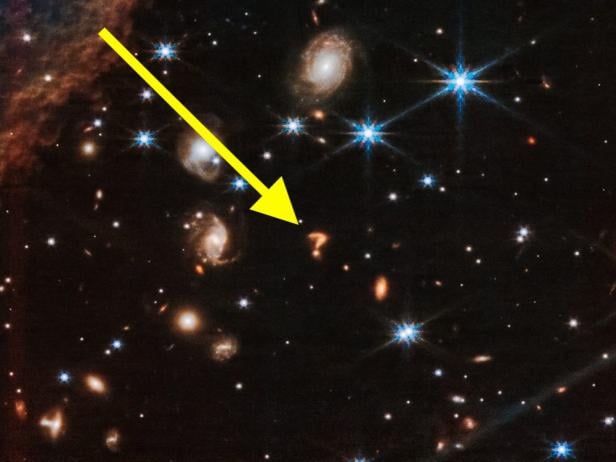 The question mark below the Herbig-Haro objects 46/47