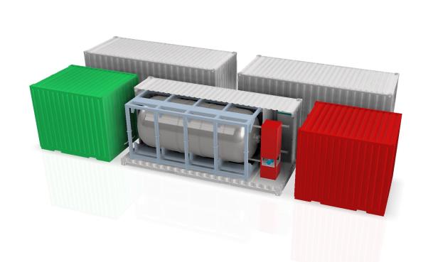 Rendering eines CALstore Hochtemperatur-Flüssigsalzspeichers