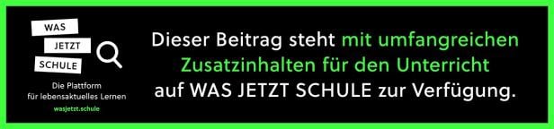 Dieser Beitrag steht mit umfangreichen Zusatzinhalten für den Unterricht auf WAS JETZT SCHULE zur Verfügung.