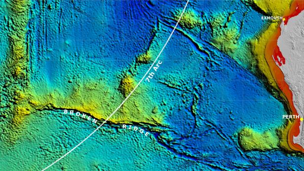 Der 7th Arc: Irgendwo entlang dieser Linie fand der letzte Kontakt zwischen Flug MH 370 und Inmarsat-Satelliten statt