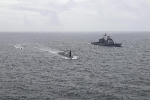 USS Tennessee vor der Küste Norwegens