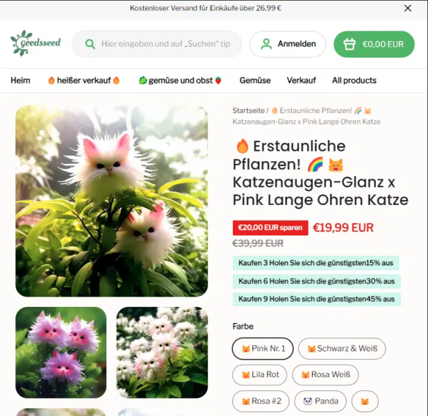 Mit Fake-Katzenpflanzen versuchen Betrüger derzeit, Geld zu machen.