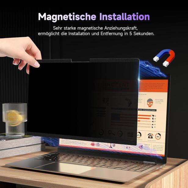 IPROKKO magnetische Laptop Sichtschutzfolie