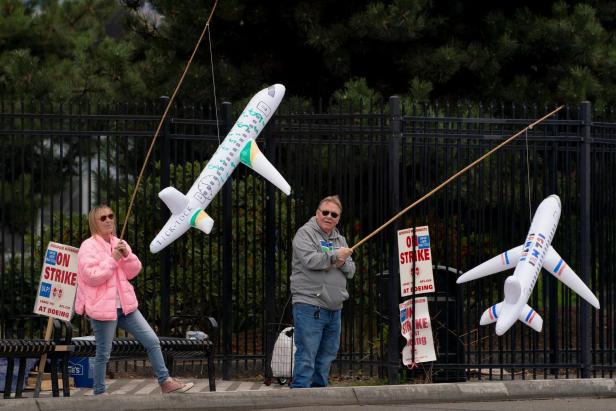 Boeing's factory workers strike in Renton