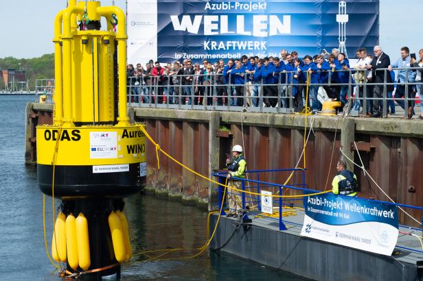 Das Wellenkraftwerk Aurelia Wino wurde an der Fh Kiel entwickelt.