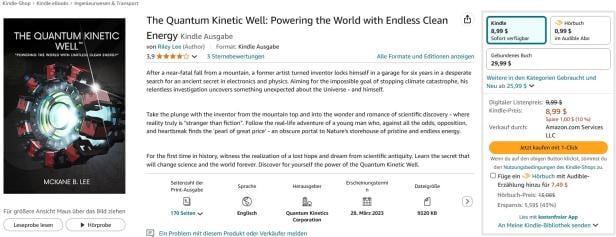 Das Buch zum möglichen Betrug: "The Quantum Kinetic Well"