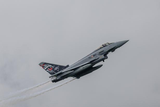 Ein Eurofighter des österreichischen Bundesheeres während der Airpower 2024.