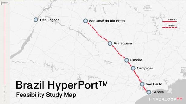 Wird die komplette HyperPort-Strecke gebaut, wäre sie 549 km lang Wird die komplette HyperPort-Strecke gebaut, wäre sie 549 km lang
