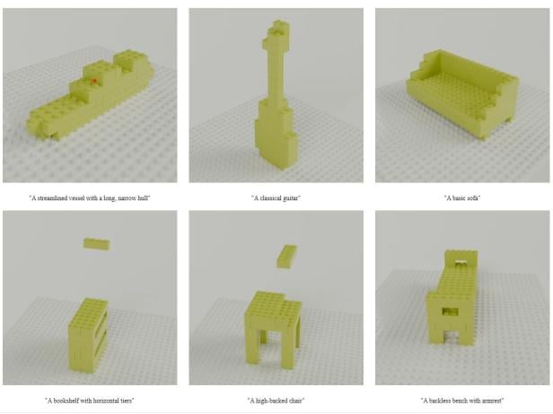 6 Renderings von LegoGPT 6 Renderings von LegoGPT