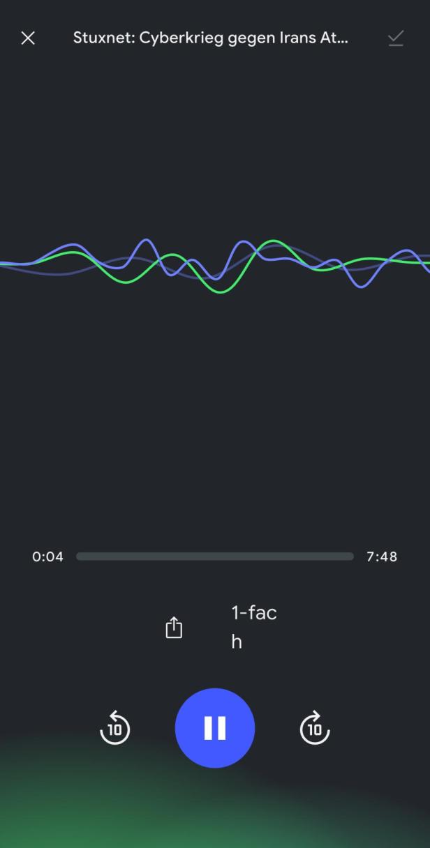 Der Audio-Player von NotebookLM