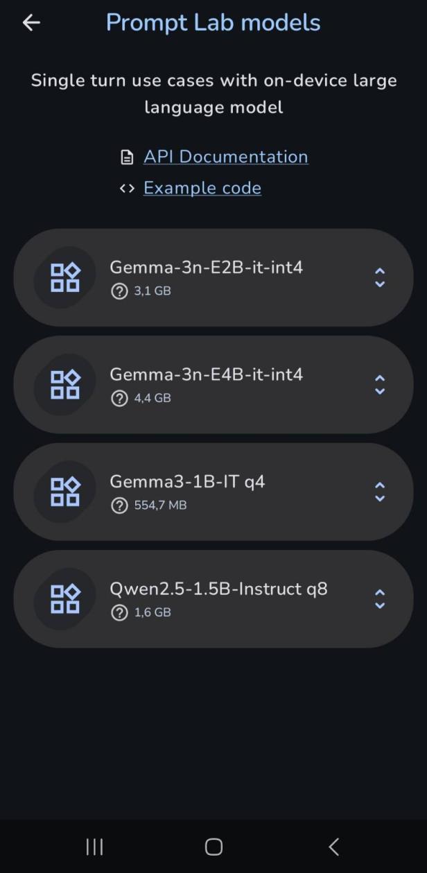 Vier verschiedene Modell stehen in der App zur Auswahl.