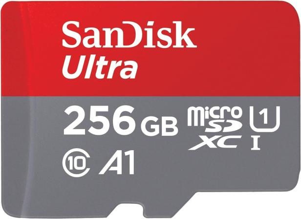 Eine SanDisk Ultra Android microSDXC UHS-I Speicherkarte.