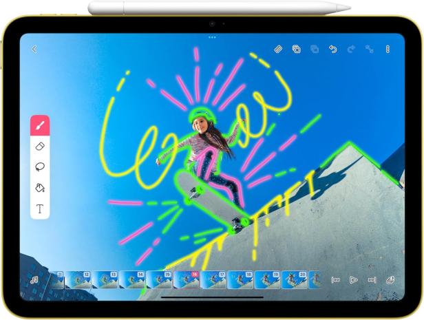 Der Apple Pencil Pro unterstützt auch die Videobearbeitung am iPad. Der Apple Pencil Pro unterstützt auch die Videobearbeitung am iPad.