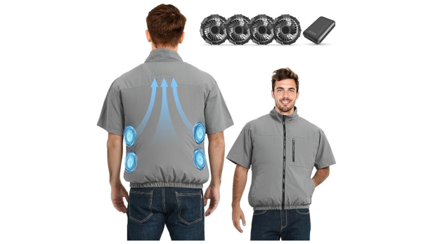 Diese Jacke hat ein eingebautes Belüftungssystem.