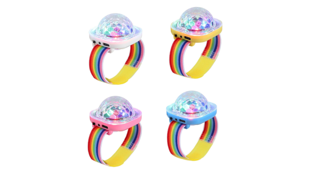Tragbares LED-Discolicht mit Band.