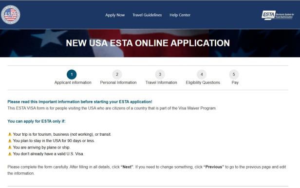 Dieser Anbieter für die ESTA-Registrierung führt mit offiziell wirkenden Siegeln in die Irre. Screenshot ESTA Travel Authorize