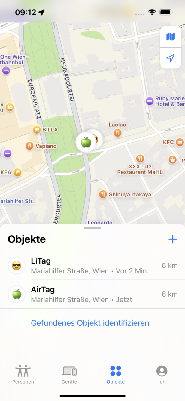 Beide Tracker sind am selben Ort.