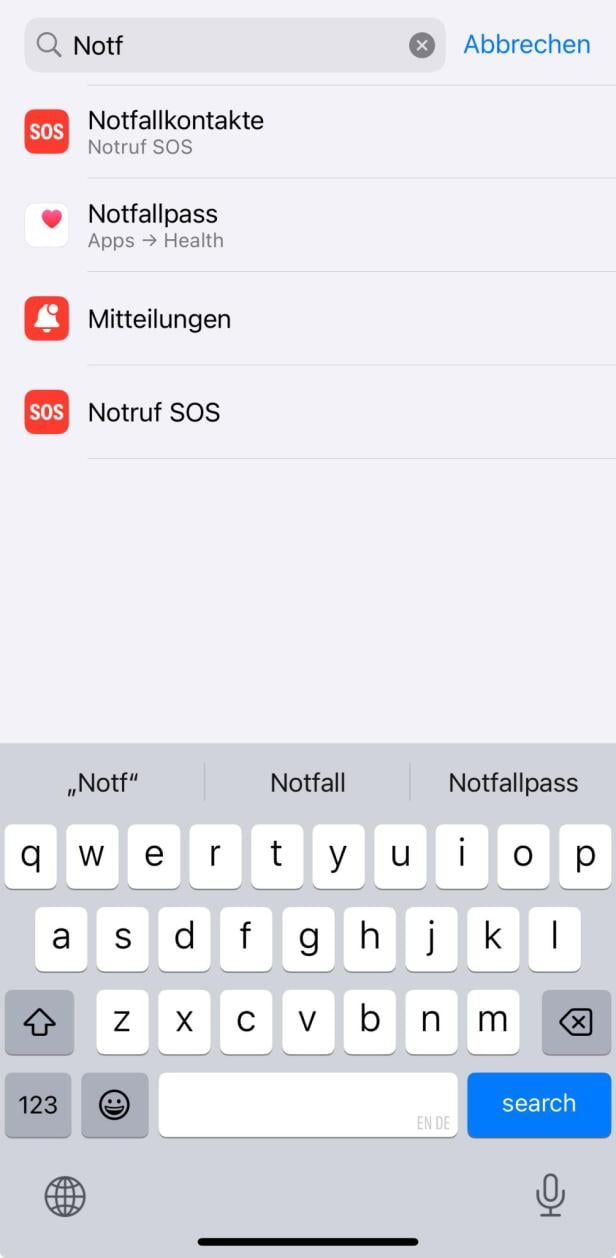 Wo man den Notfallpass findet.