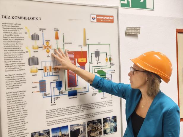 Kraftwerksleiterin Killian im Kombiblock 3.