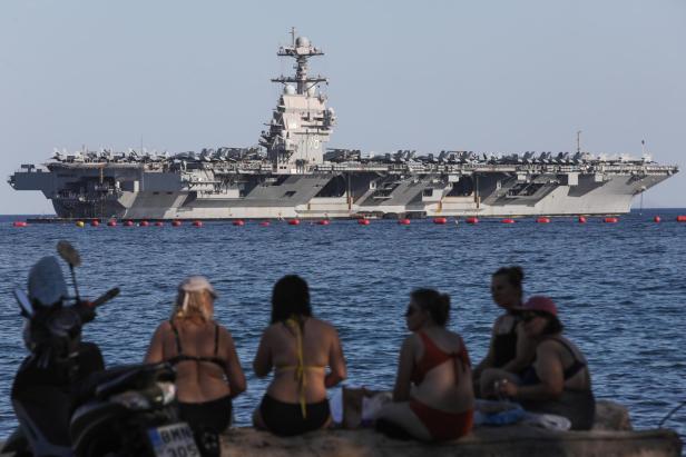 USS Gerald R. Ford aircraft carrier in Greece