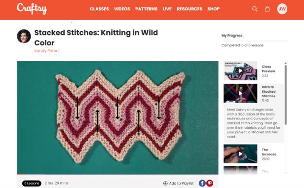 Screenshot eines Craftsy-Kurses von Xandy Peters.