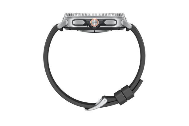 Die Samsung Galaxy Watch8 Classic von der Seite.