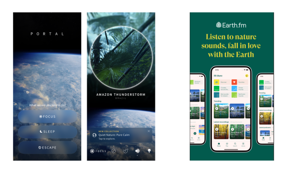 Die Apps Portal (links) und Green Noise for Better Sleep (rechts).