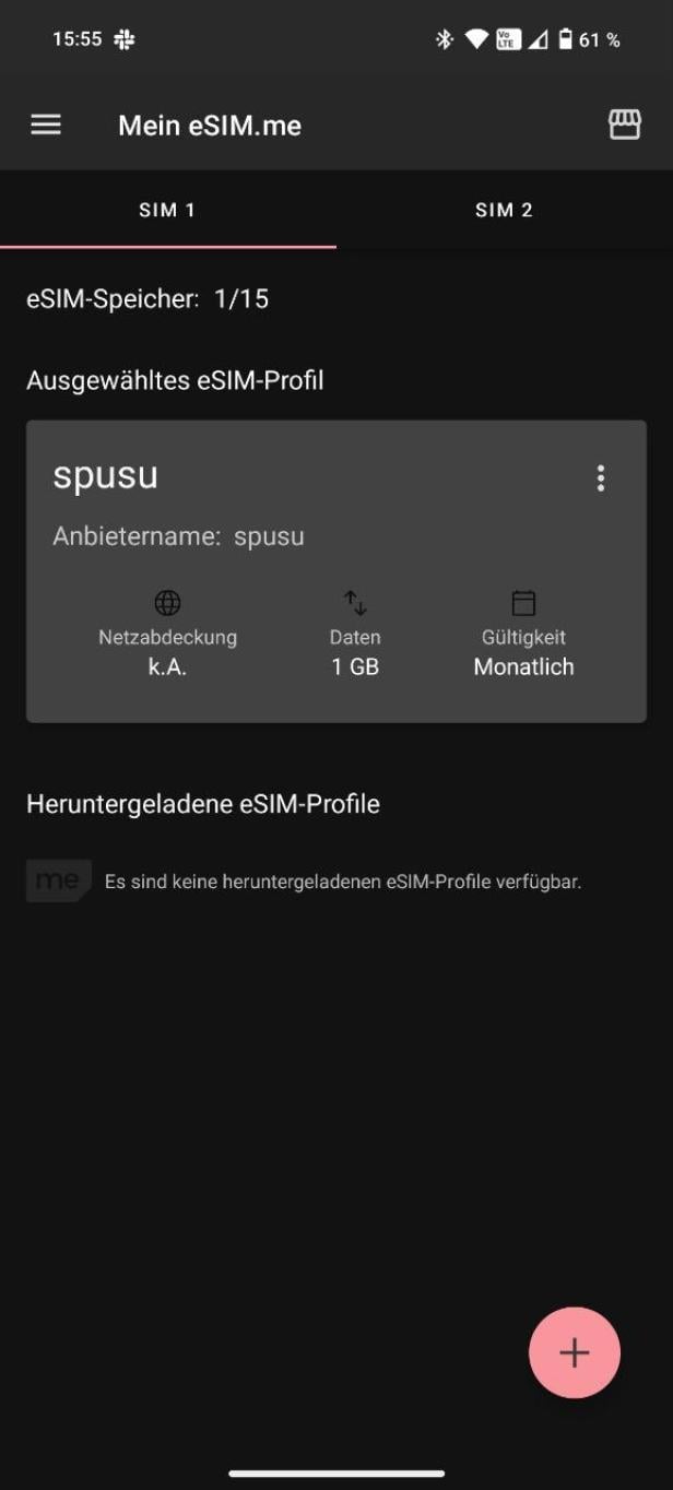 … und schon wird das eSIM-Profil angezeigt.