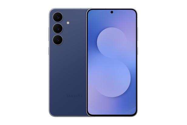 Das Samsung Galaxy S25 FE in blauer Farbe.