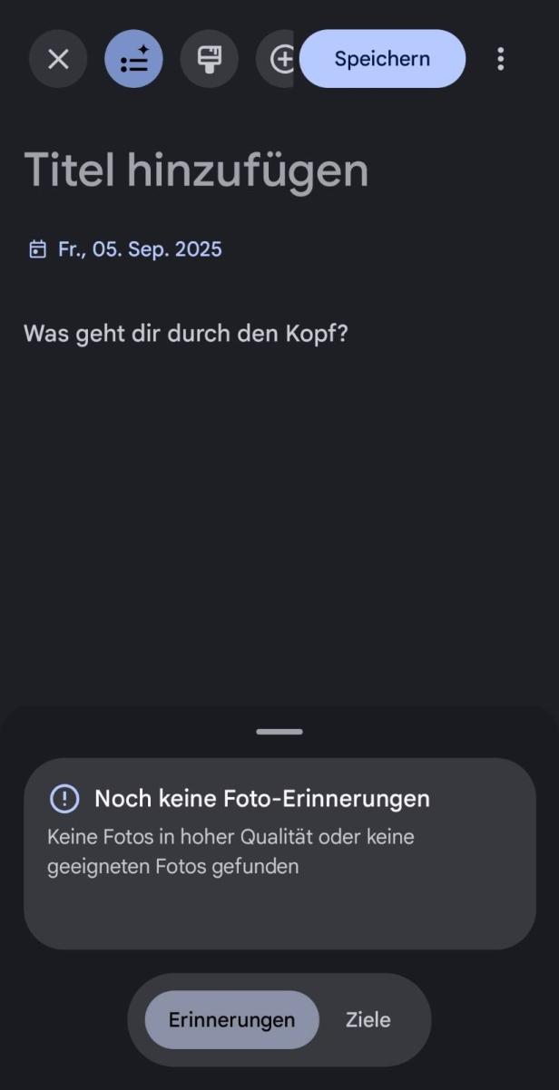 Composer für Einträge in der Journal App.