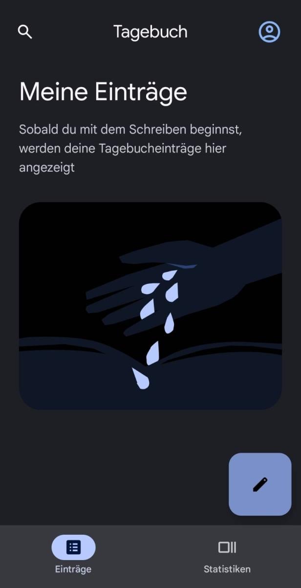 Übersicht der Einträge in der Journal App.