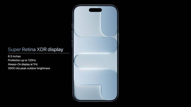 Ein iPhone 17 Air mit einem Super Retina XDR Display wird gezeigt.