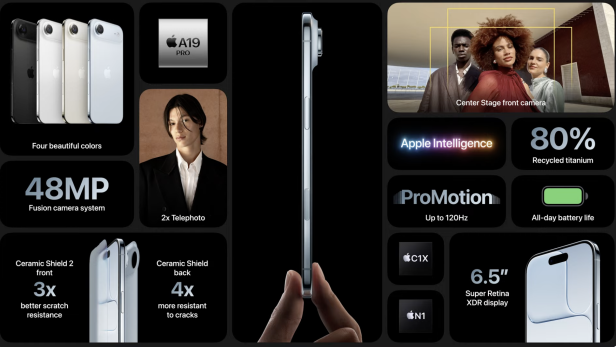 Das iPhone 15 Pro wird in verschiedenen Farben und mit verbesserter Kameratechnik präsentiert.