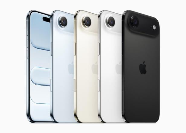 Eine Reihe von iPhone Air-Modellen in verschiedenen Farben.