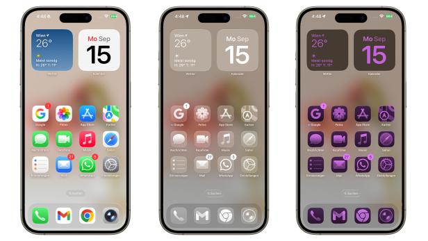 iOS 26: App-Icons in verschiedener Farbe.
