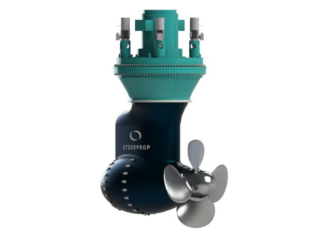 Der Azimutantrieb mit Propeller.