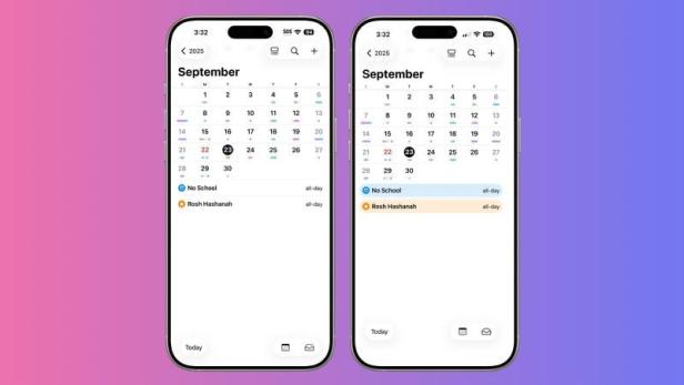 Der Kalender in iOS 26 und iOS 26.1.