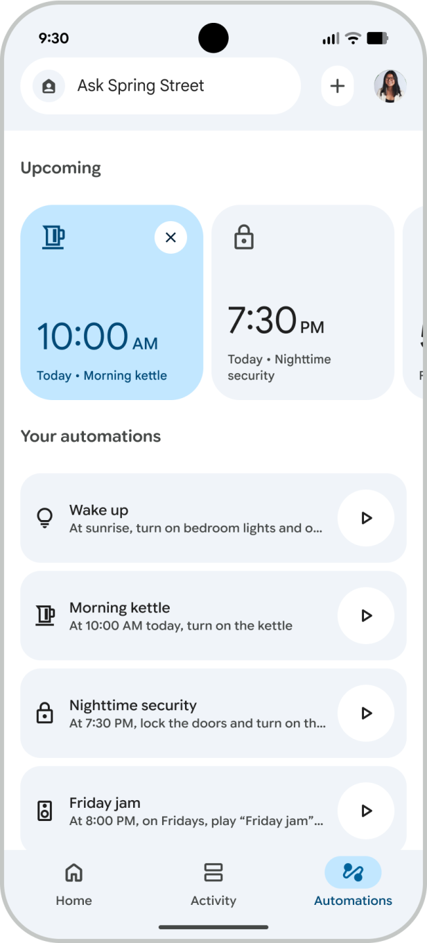 Screenshot der neuen Google-Home-App