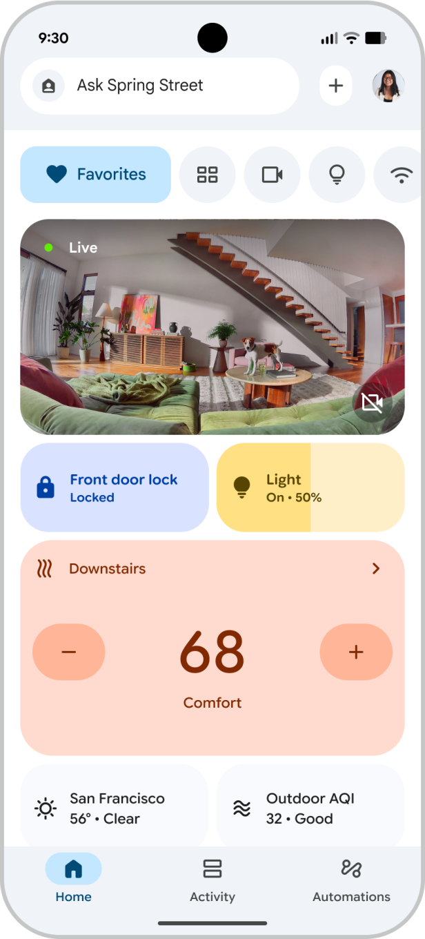 Screenshot der neuen Google-Home-App