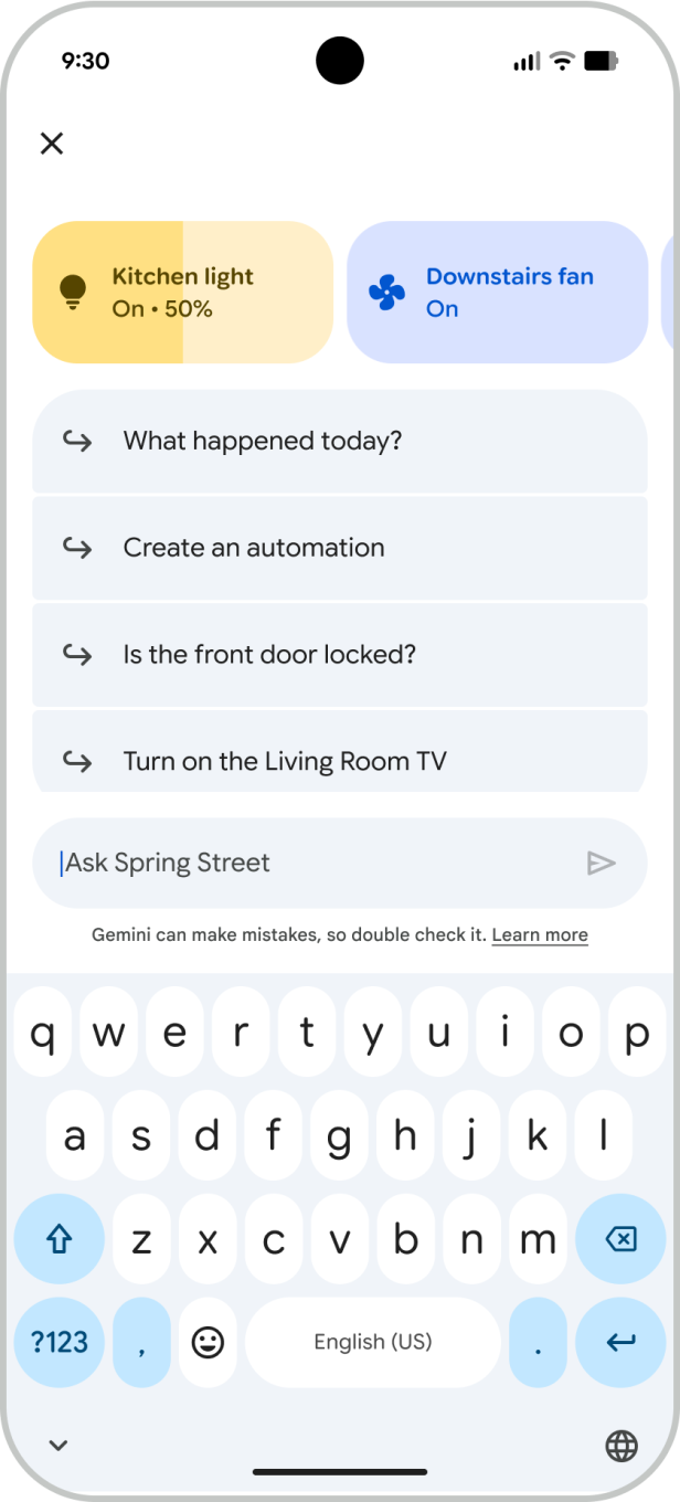 Screenshot der neuen Google-Home-App